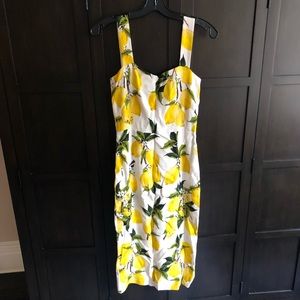 Dolce and Gabbana Lemon Print Sweetheart Dress